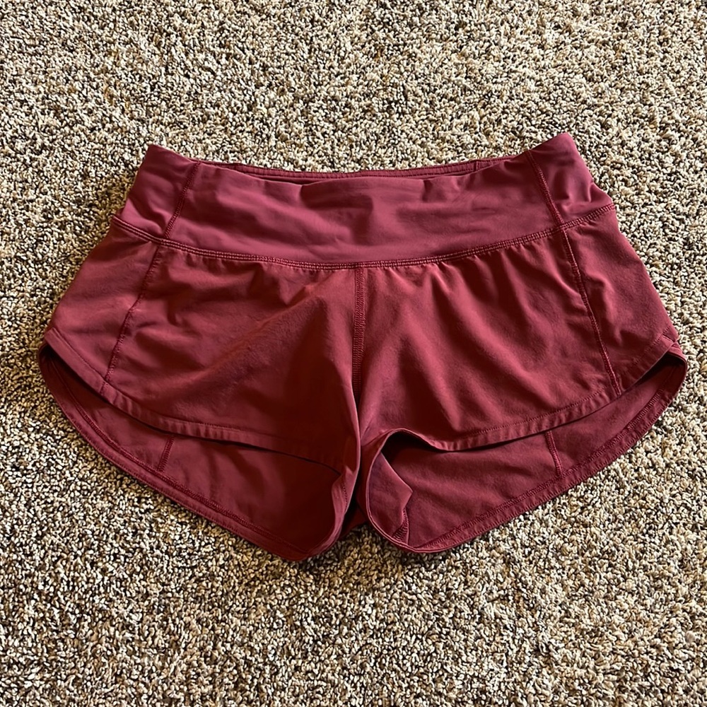 Lululemon short (mulled wine red) size 2, 2.5”
